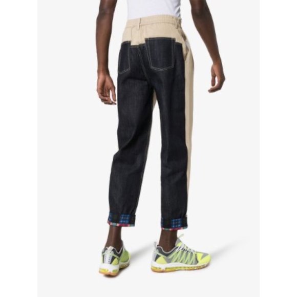 Koche Beige Crazy Check Print Trousers - Picture 7 of 14